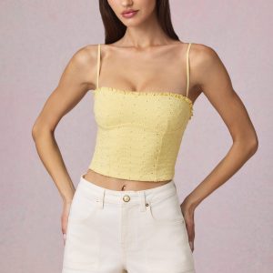 High-Waist A-Line Shorts in Ecru Wash