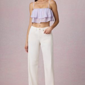 Mid-Rise Barrel-Leg Jeans in Ecru Wash
