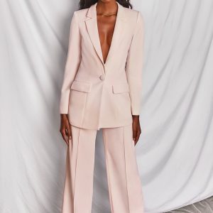 Wide Leg Trousers in Pink