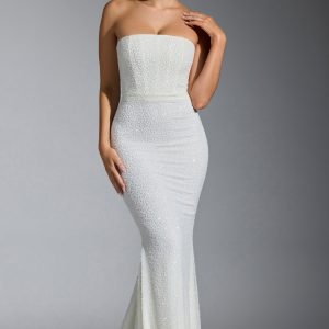 Embellished Corset Gown in White