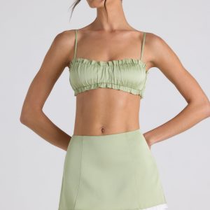 Layered Mid-Rise Mini Skirt in Spring Green