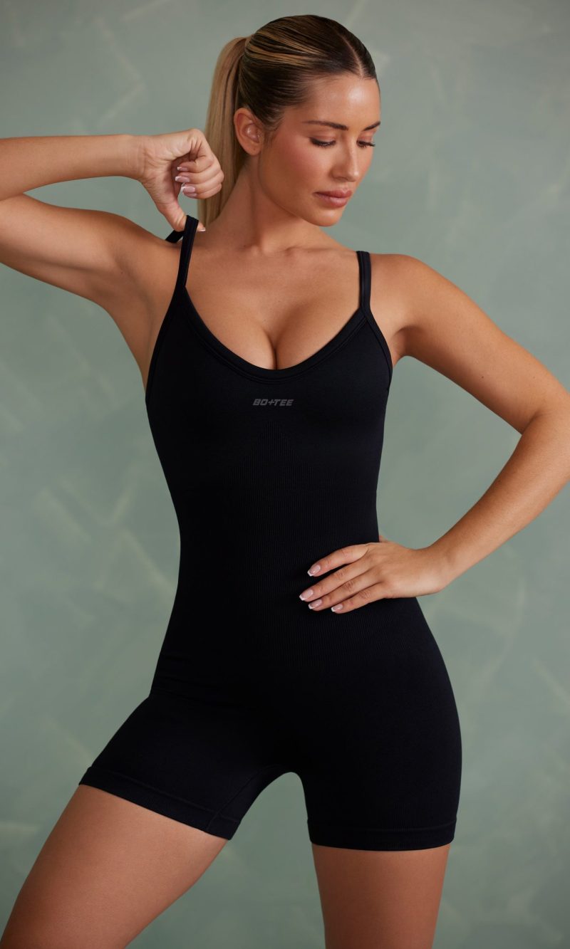 Super Sculpt Unitard in Onyx Black