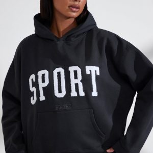 Oversized Hooded Sweatshirt in Black