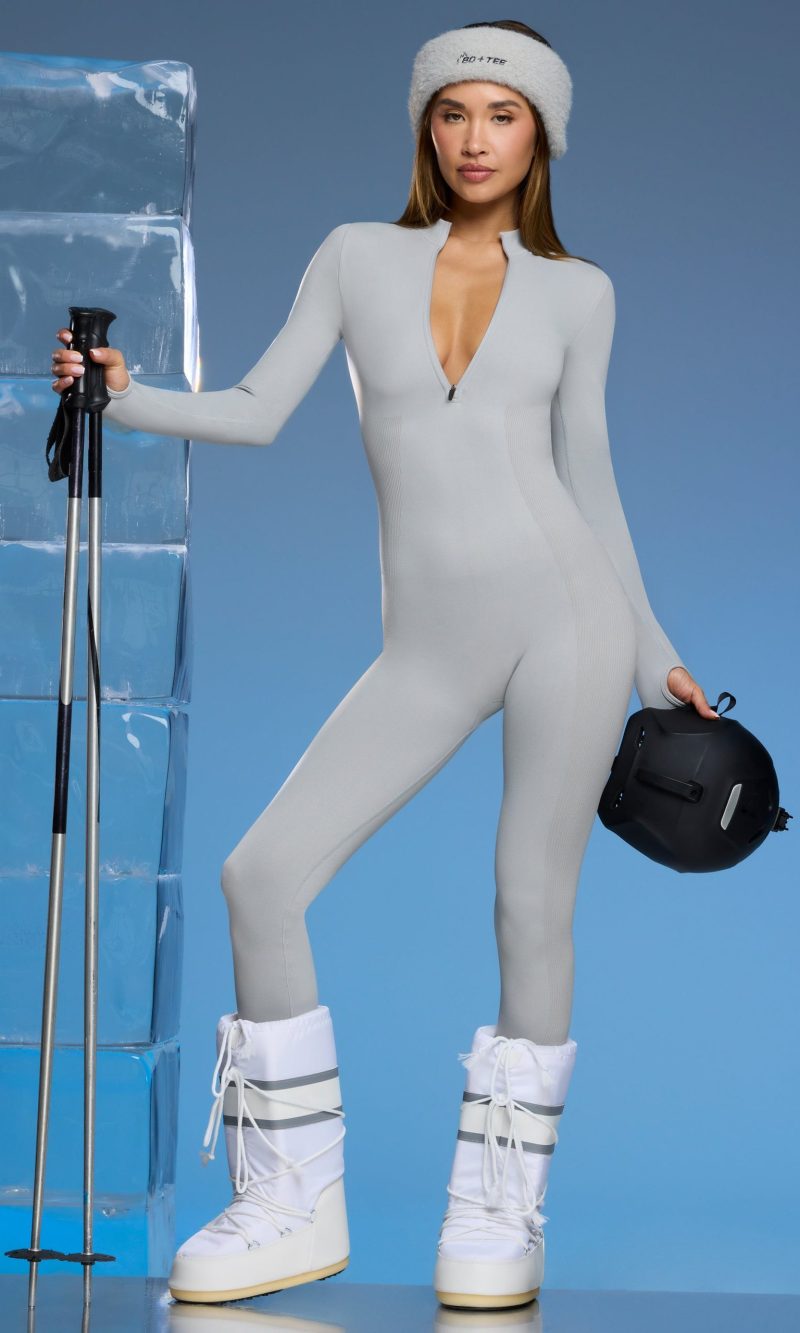 Super Sculpt Base Layer Jumpsuit in Light Grey