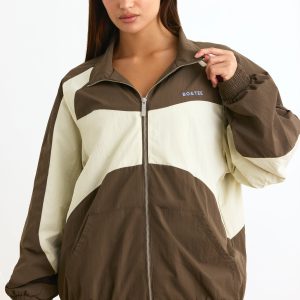 Colourblock Track Jacket in Espresso