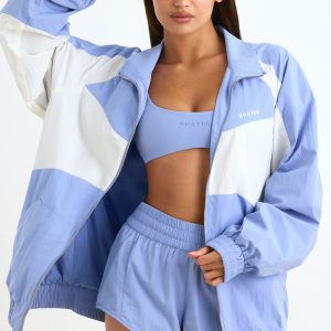 Colourblock Track Jacket in Lavender Blue