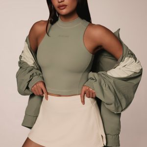 Soft Active High-Neck Tank Top in Mineral