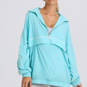 Oversized Track Jacket in Aqua