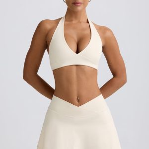 Crossover Mini Skort in Ivory Marl
