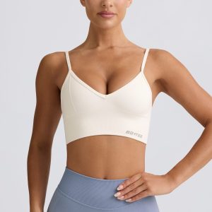 Define Luxe V-Neck Sports Bra in White