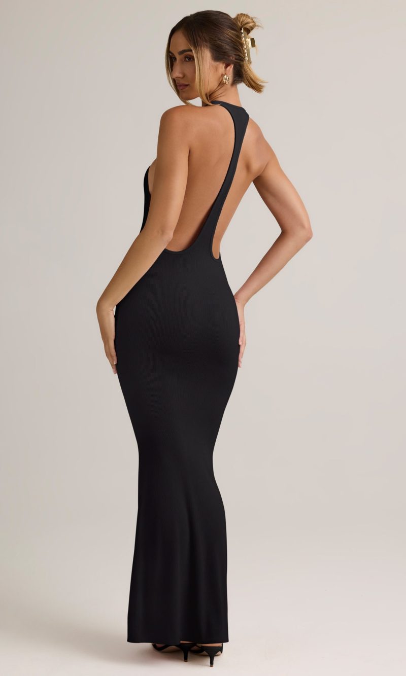 Modal Racerback Maxi Dress in Black