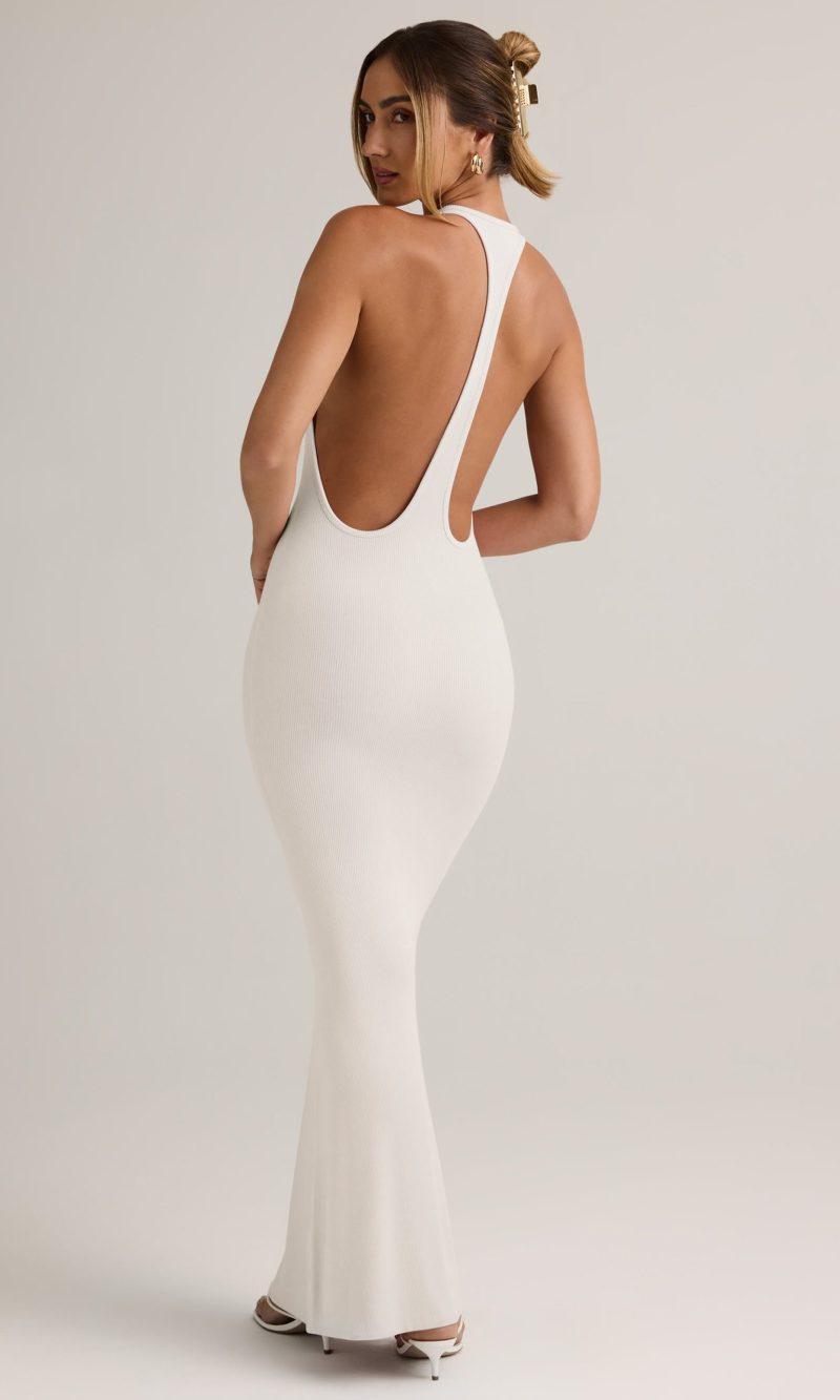 Modal Racerback Maxi Dress in White