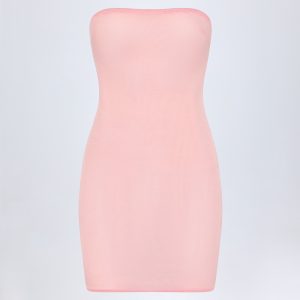 Soft Mesh Mini Slip Dress in Pink
