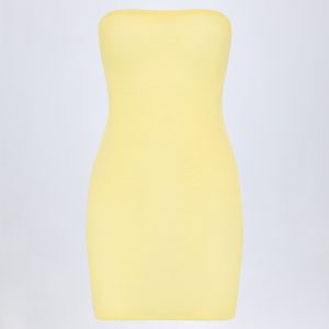 Soft Mesh Mini Slip Dress in Yellow