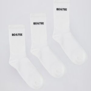 Ribbed Crew Sock Bundle in White
