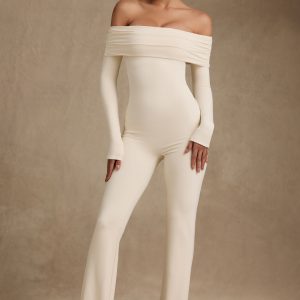 Modal Off-Shoulder Jumpsuit in Ivory