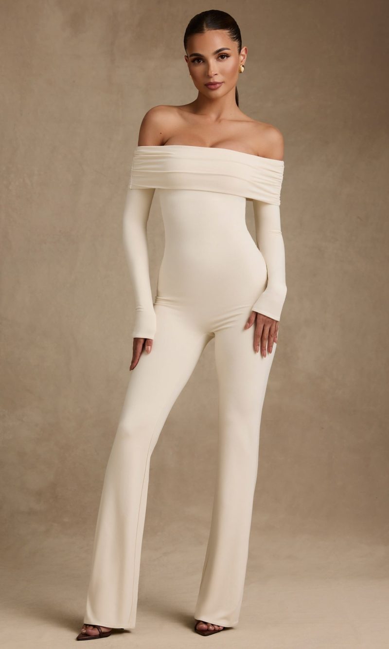 Modal Off-Shoulder Jumpsuit in Ivory