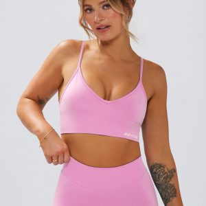 Define Luxe V-Neck Sports Bra in Rose