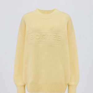 Ribbed-Knit Oversized Jumper in Lemon