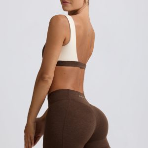 Ruched Mini Shorts in Pecan Marl