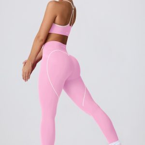 Soft Active Mid-Rise Leggings in Baby Pink