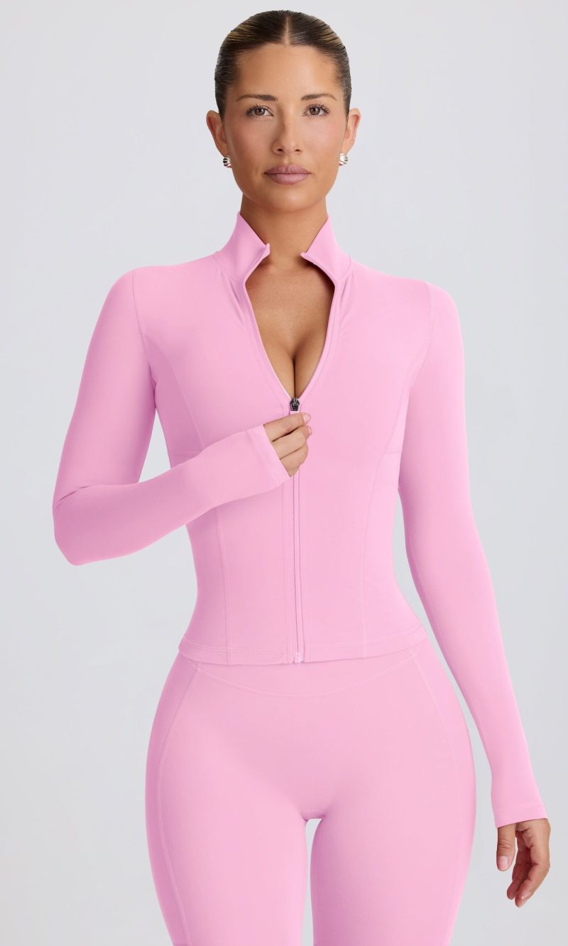 Soft Active Zip-Up Jacket in Baby Pink