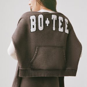 Acid Wash Oversized Hoodie in Brown