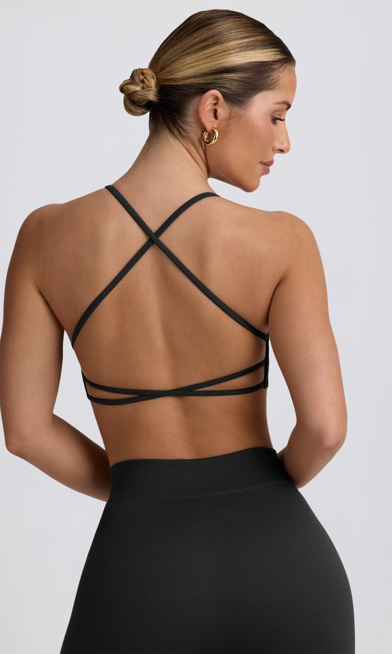 Super Sculpt Seamless Backless Sports Bra in Ash