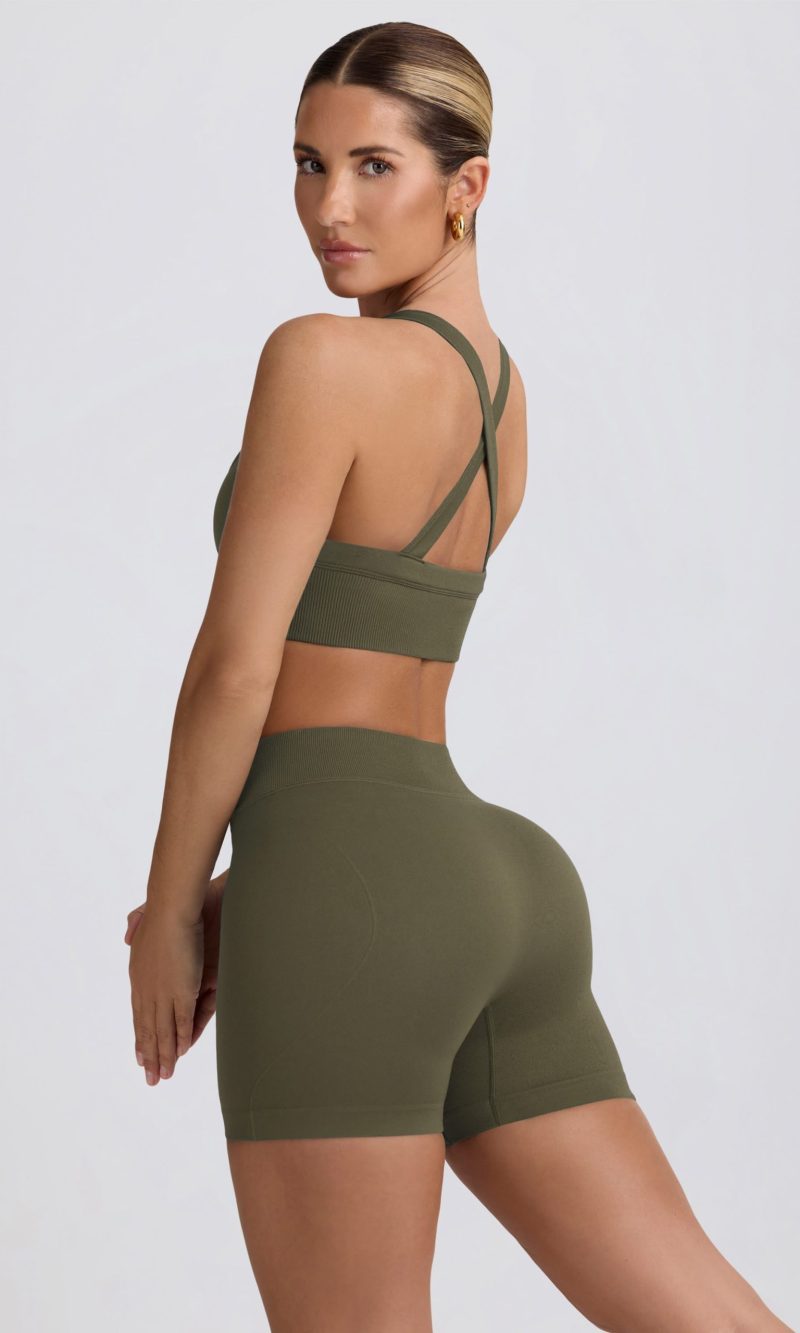 Super Sculpt Seamless Mini Shorts in Light Green