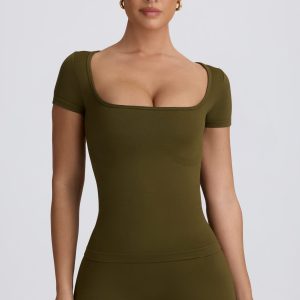 Super Sculpt Seamless T-Shirt in Dark Green