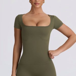 Super Sculpt Seamless T-Shirt in Light Green