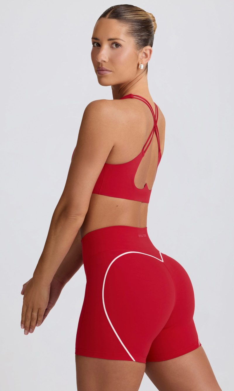 Soft Active Mini Shorts in Hot Red