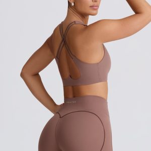 Soft Active Mini Shorts in Mocha